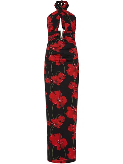 Rebecca Vallance Poppy Fields Maxi Dress In 黑色