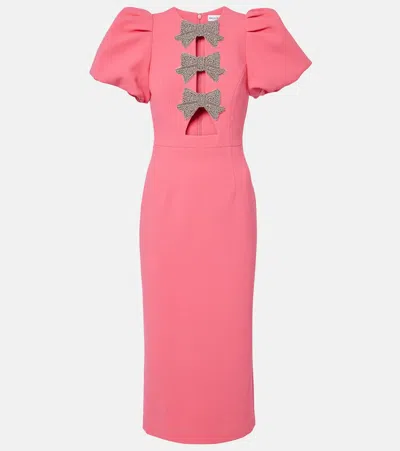 REBECCA VALLANCE POSEY EMBELLISHED PUFF-SLEEVE MIDI DRESS