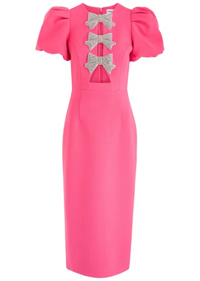 Rebecca Vallance Red 'posey' Midi Dress With Bows