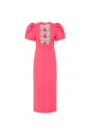 Rebecca Vallance Red 'posey' Midi Dress With Bows