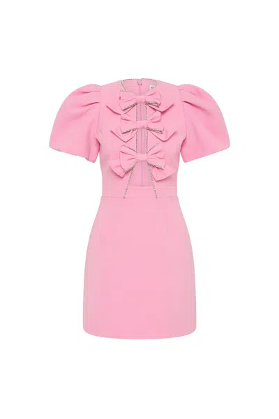 Rebecca Vallance Bow-embellished Mini Dress In Pink