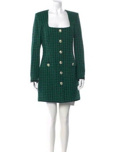 Pre-owned Rebecca Vallance Printed Mini Dress In Green