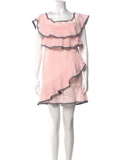 Pre-owned Rebecca Vallance Printed Mini Dress In Pink