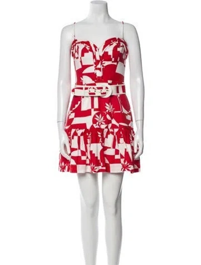 Pre-owned Rebecca Vallance Printed Mini Dress In Red