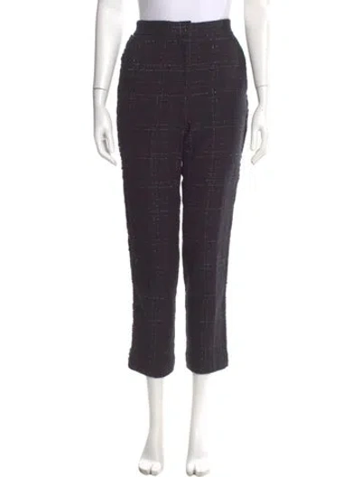 Pre-owned Rebecca Vallance Printed Straight Leg Pants In Black
