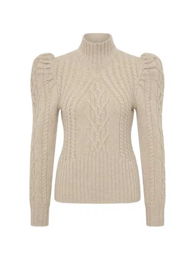 Rebecca Vallance Puffed-sleeve Knitted Jumper In Neutral