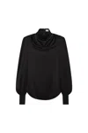 Rebecca Vallance Raven Long Sleeve Top Black In Black