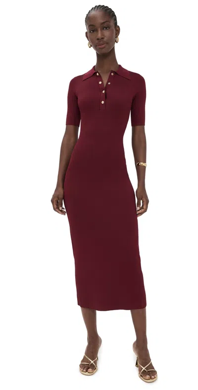 REBECCA VALLANCE REAGAN MIDI DRESS WINE