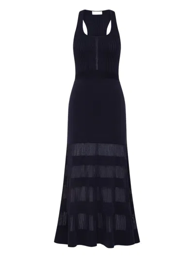 Rebecca Vallance Reign Ribbed Midi Dress In Blue