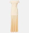 Rebecca Vallance Muriel Off The Shoulder Midi Dress In Yellow