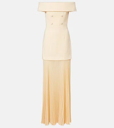 Rebecca Vallance Rowan Pleated Maxi Dress In Yellow