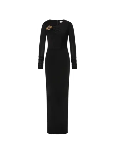 Rebecca Vallance Nala Long Sleeve Maxi Dress In Black