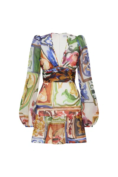 Rebecca Vallance Ruffo Mini Dress In Multi
