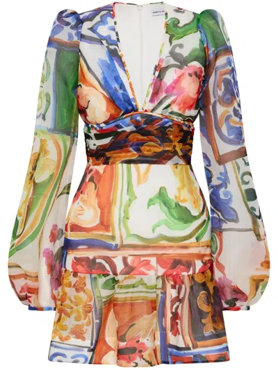 Rebecca Vallance Ruffo Mini Dress In 橘色