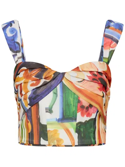 Rebecca Vallance Ruffo Top In 橘色