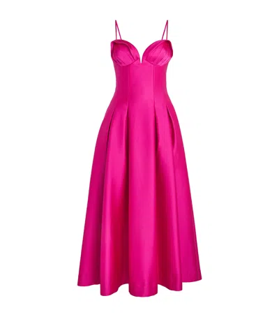 REBECCA VALLANCE SATIN SASKIA MIDI DRESS