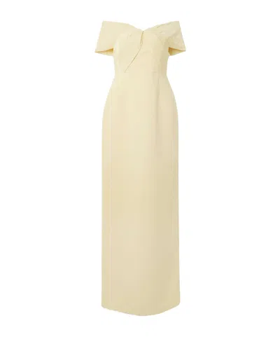 Rebecca Vallance Satin-trimmed Crepe Gown In Neutral