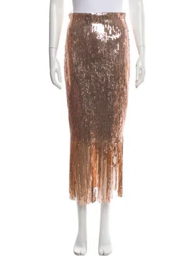 Pre-owned Rebecca Vallance Sequin Embellishments Knee-length Skirt In Gold