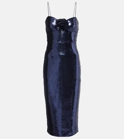 Rebecca Vallance Sequined Gown In Blue