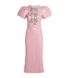 Rebecca Vallance Sequinned Bow Lydia Midi Dress In Pink