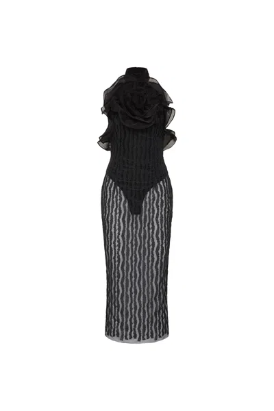 Rebecca Vallance Seraphina Midi Dress In Black