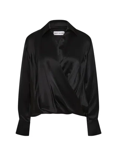 Rebecca Vallance Serene Long-sleeve Blouse In Black