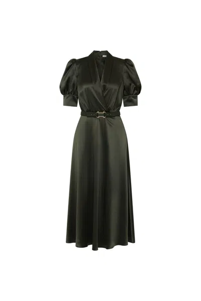 Rebecca Vallance Serene Midi Dress In Black
