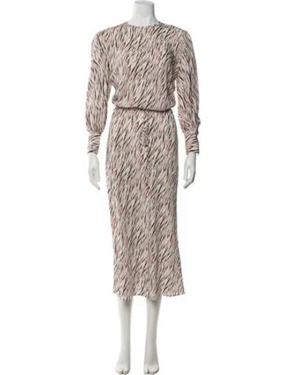 Pre-owned Rebecca Vallance Silk Midi Length Dress In Neutral