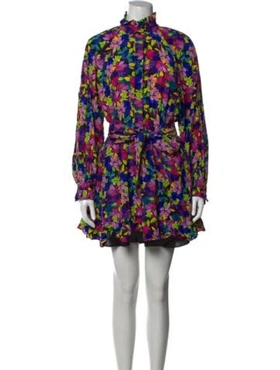 Pre-owned Rebecca Vallance Silk Mini Dress In Multicolor