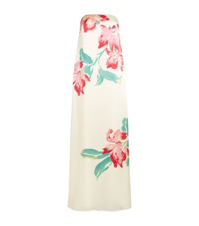 Rebecca Vallance Sunblush Bloom Floral-print Silk Gown In Multi