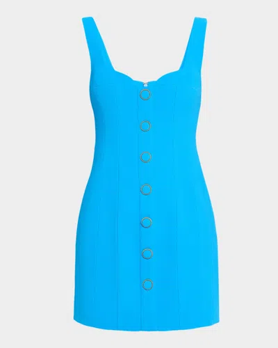 Rebecca Vallance Skyla Button-front Sweetheart Mini Dress In Blue