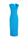 Rebecca Vallance Skyla Sleeveless Bodycon Midi Dress In Blue