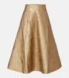 Rebecca Vallance Solana Metallic Midi Skirt In Orange