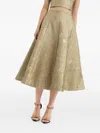 Rebecca Vallance Solana Metallic Midi Skirt In Orange