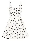 Rebecca Vallance Womens Polka Dot Print Maisie Polka-dot Cotton-blend Mini Dress In White