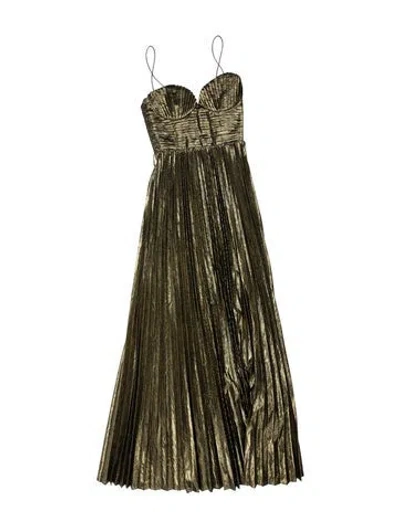 Pre-owned Rebecca Vallance Square Neckline Long Dress In Multi