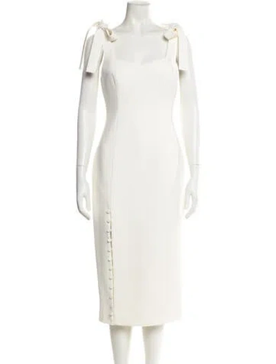Pre-owned Rebecca Vallance Square Neckline Midi Length Dress W/ Tags In Neutral