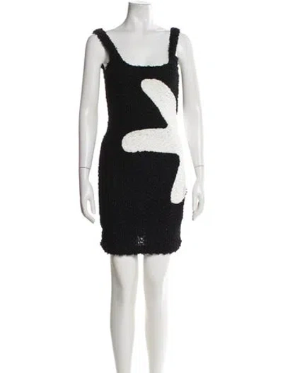 Pre-owned Rebecca Vallance Square Neckline Mini Dress In Black