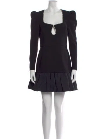 Pre-owned Rebecca Vallance Square Neckline Mini Dress In Black