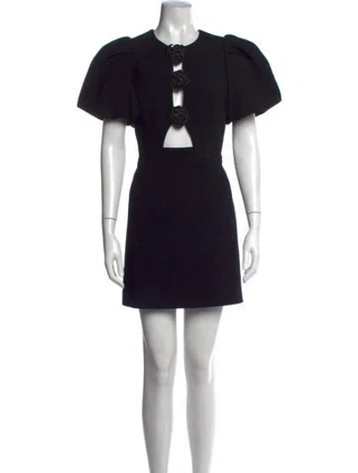 Pre-owned Rebecca Vallance Square Neckline Mini Dress In Black