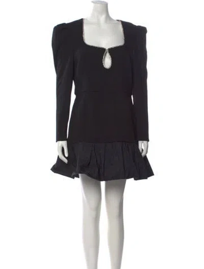 Pre-owned Rebecca Vallance Square Neckline Mini Dress In Black