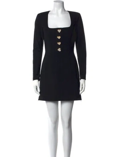 Pre-owned Rebecca Vallance Square Neckline Mini Dress In Black