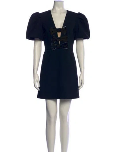 Pre-owned Rebecca Vallance Square Neckline Mini Dress In Blue