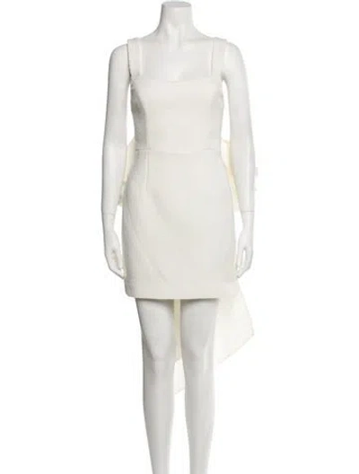 Pre-owned Rebecca Vallance Square Neckline Mini Dress In Neutral