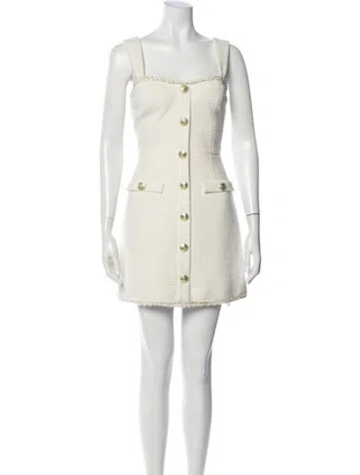 Pre-owned Rebecca Vallance Square Neckline Mini Dress In Neutral