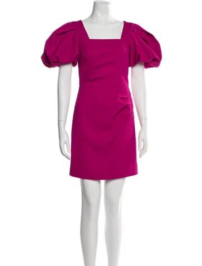 Pre-owned Rebecca Vallance Square Neckline Mini Dress In Pink