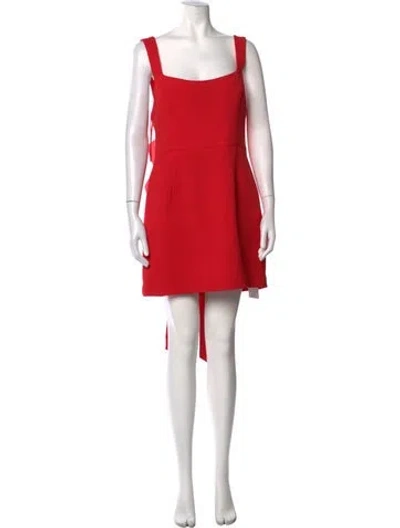 Pre-owned Rebecca Vallance Square Neckline Mini Dress In Red