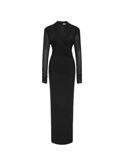 Rebecca Vallance Stardust Crystal-embellished Gown In Black