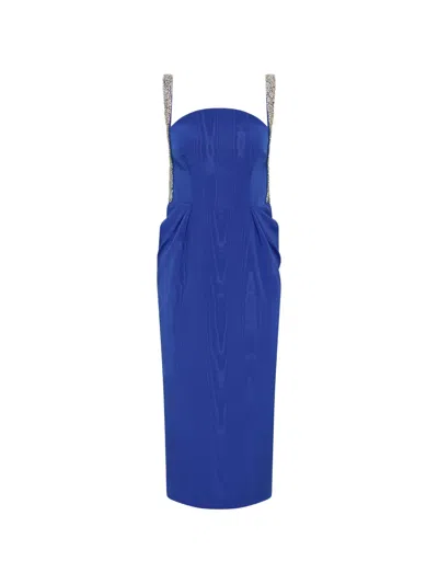 Rebecca Vallance Strap-embellished Midi Dress In Blue