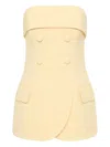Rebecca Vallance Strapless Double-breasted Top In Yellow